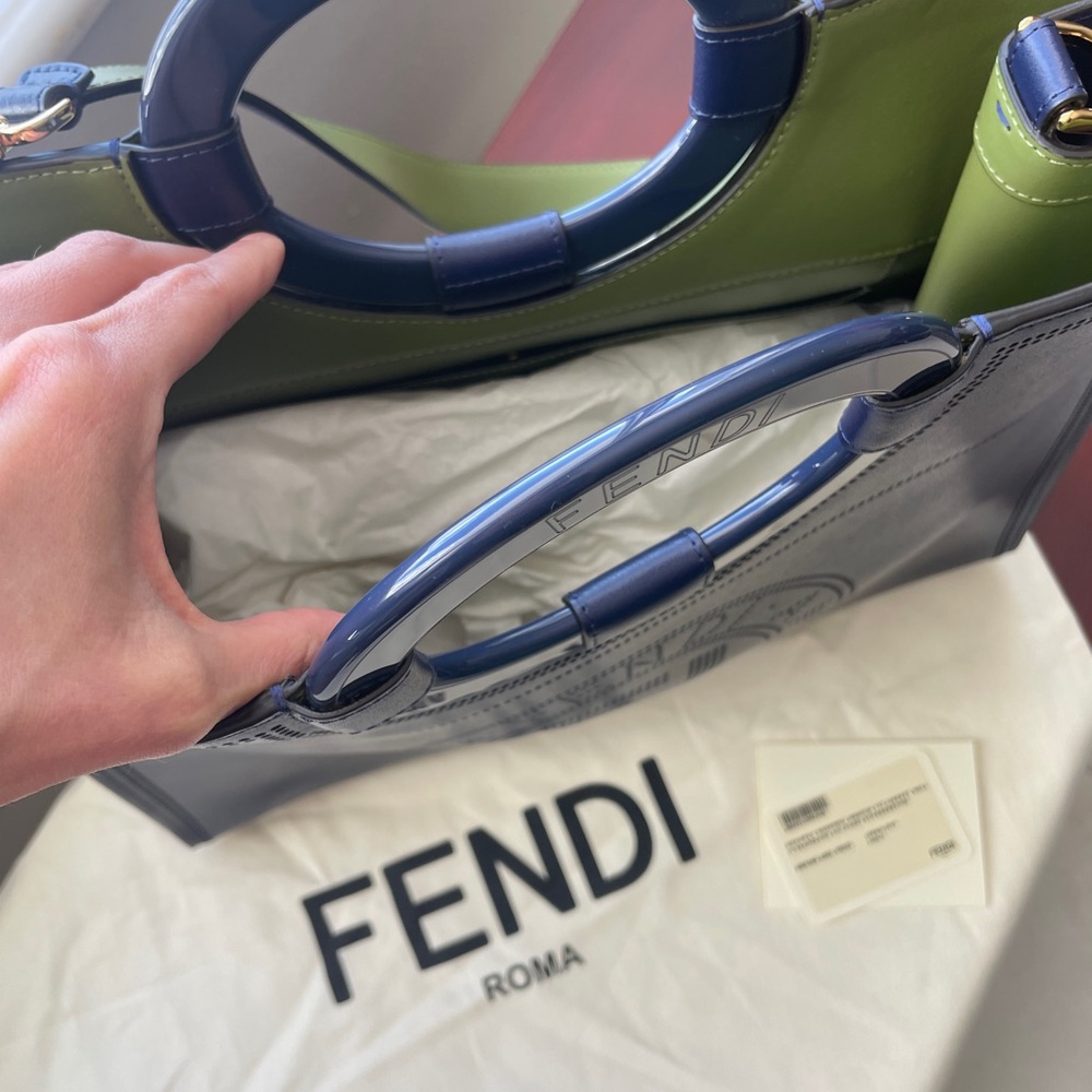 Fendi Navy Shopping Tote Bag